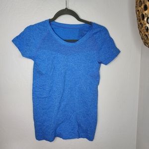 Zella Performance Perforated Blue Tee Size Small